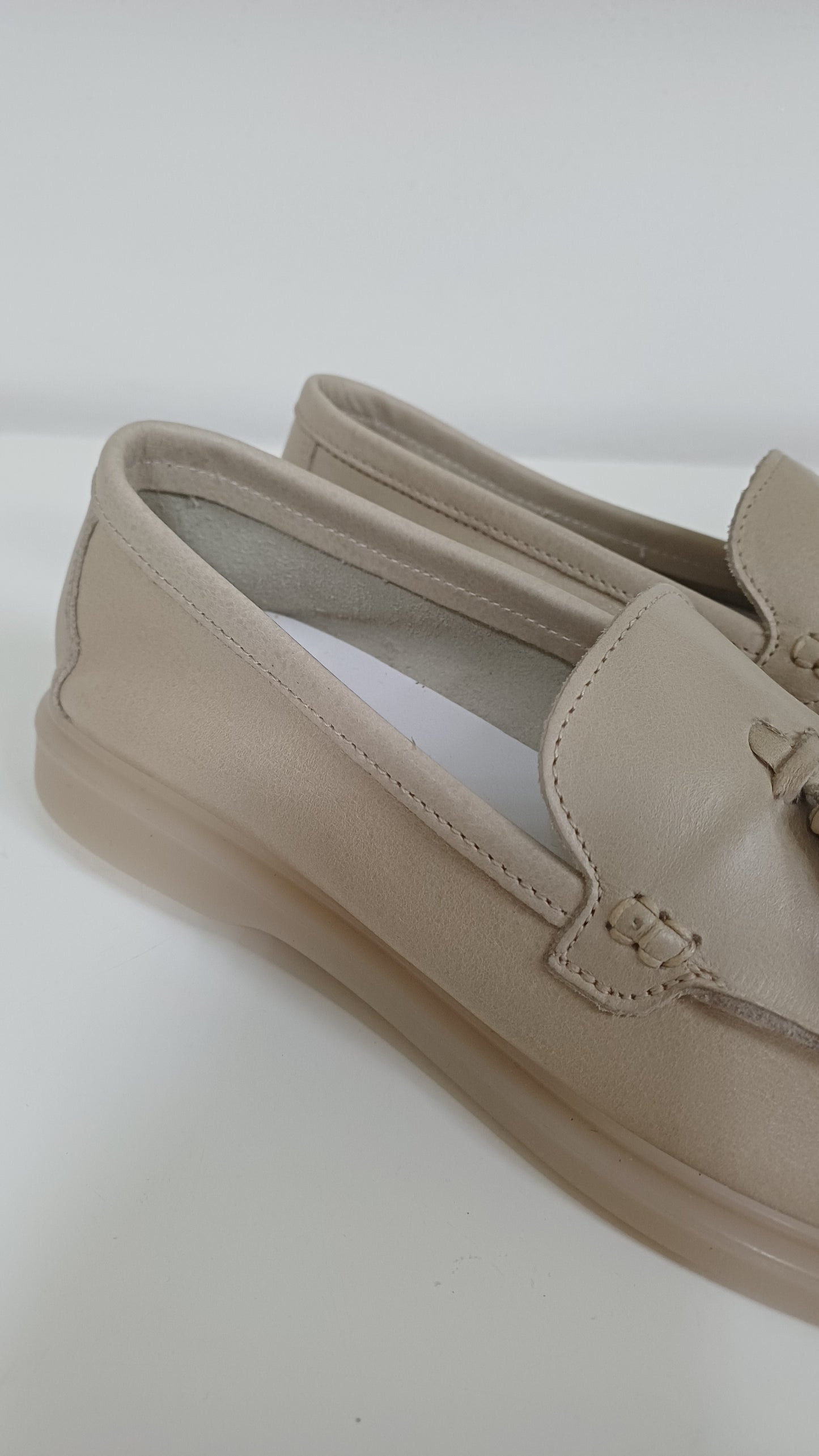 Mocassino Donna in Vera Pelle Beige