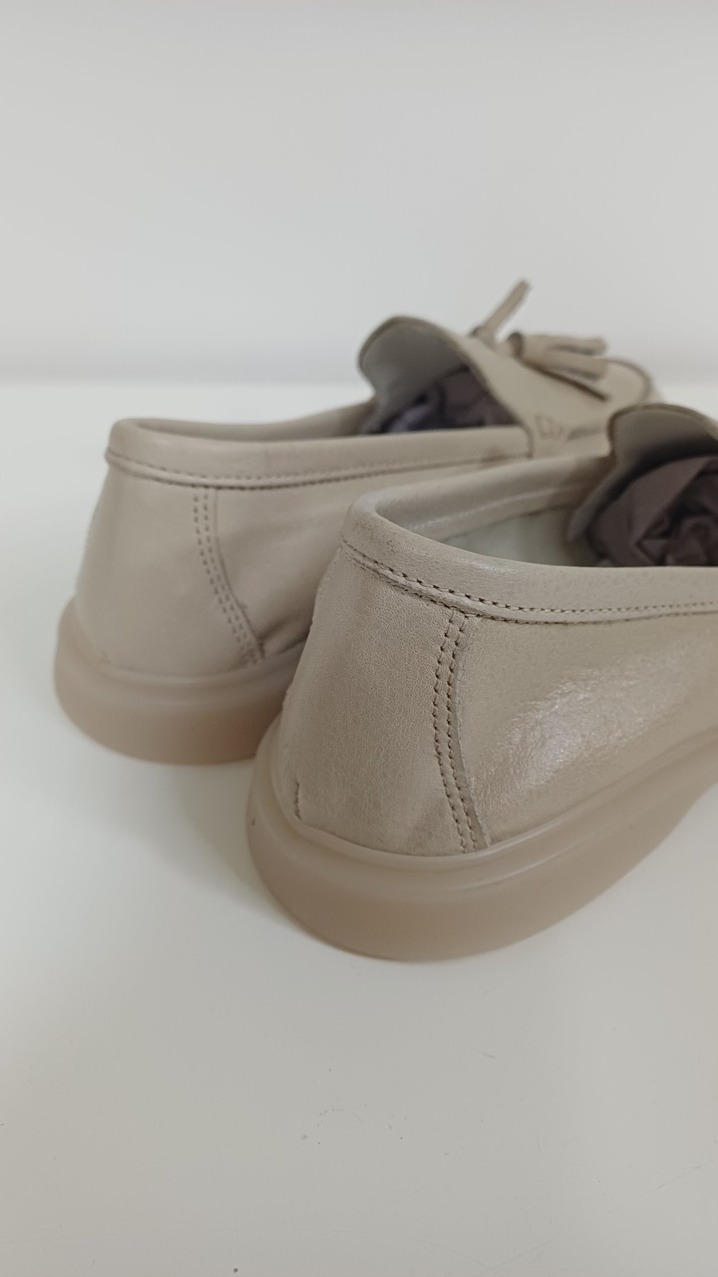 Mocassino Donna in Vera Pelle Beige
