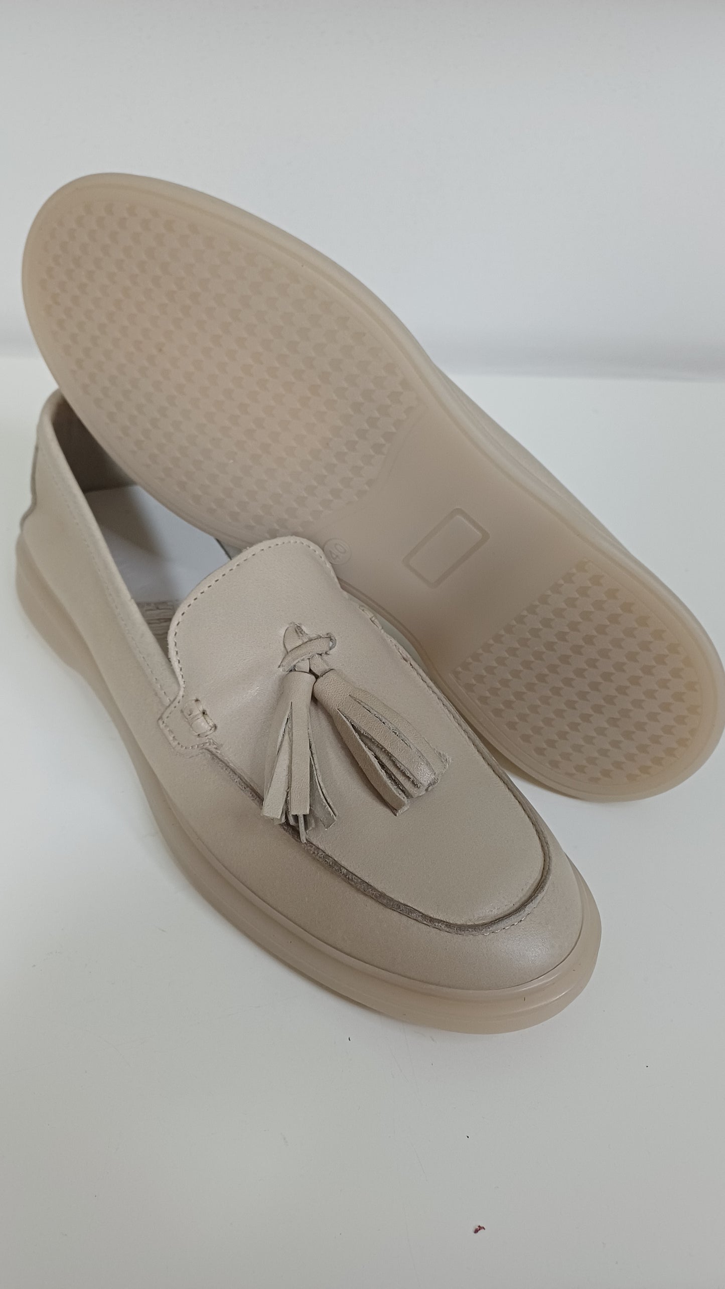 Mocassino Donna in Vera Pelle Beige