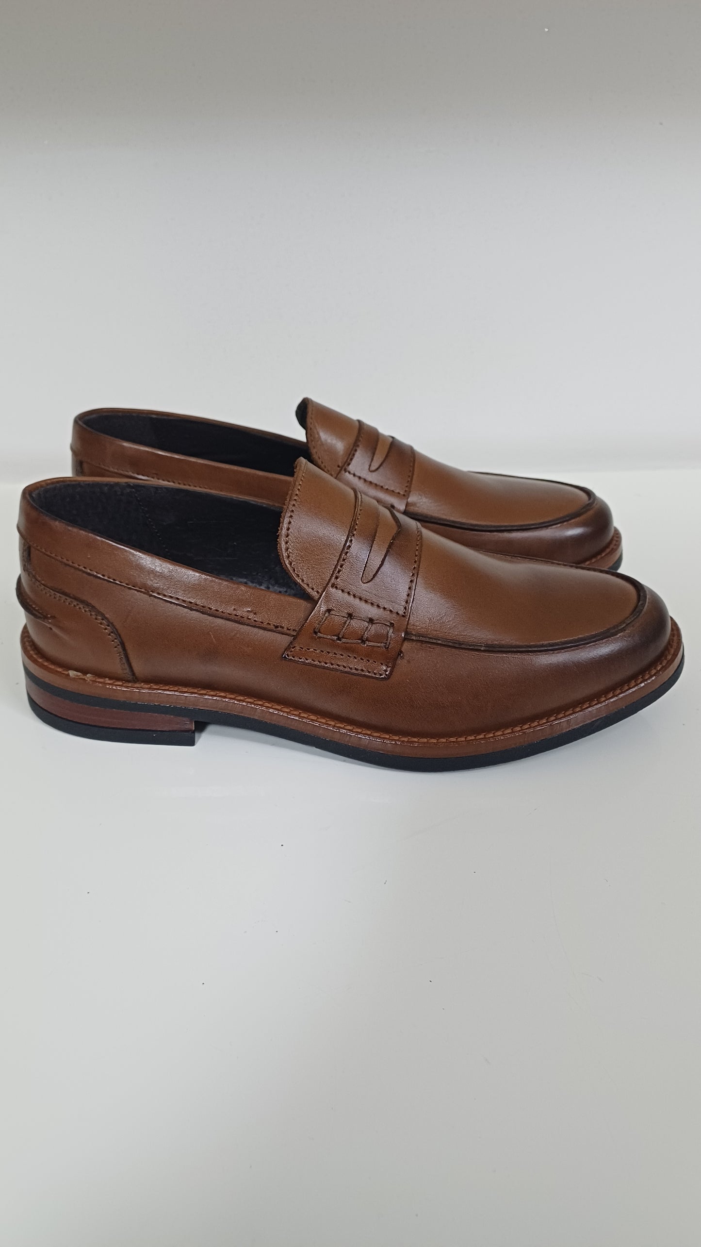Mocassino Penny — Pelle Marrone Suola Gomma