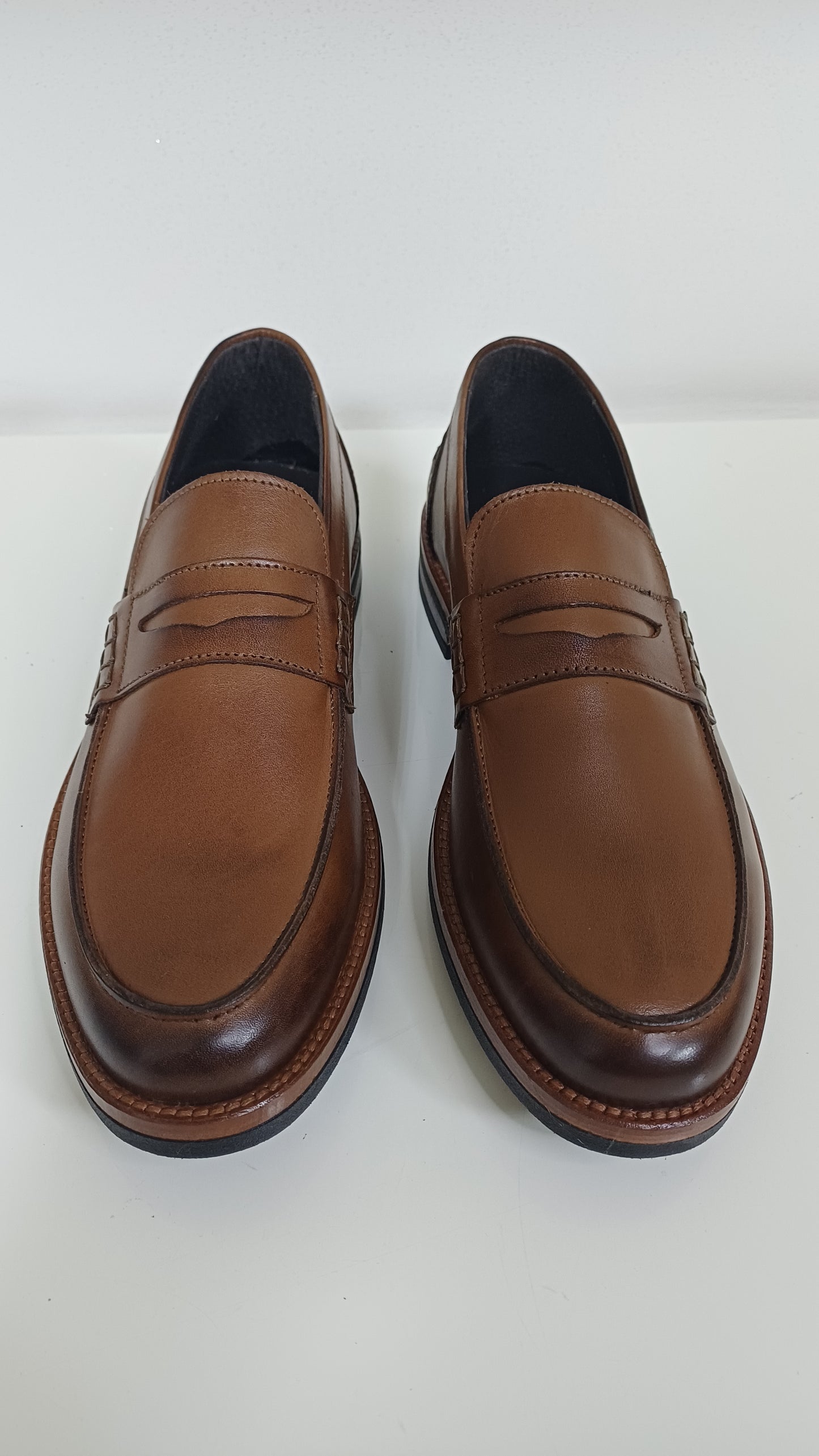 Mocassino Penny — Pelle Marrone Suola Gomma