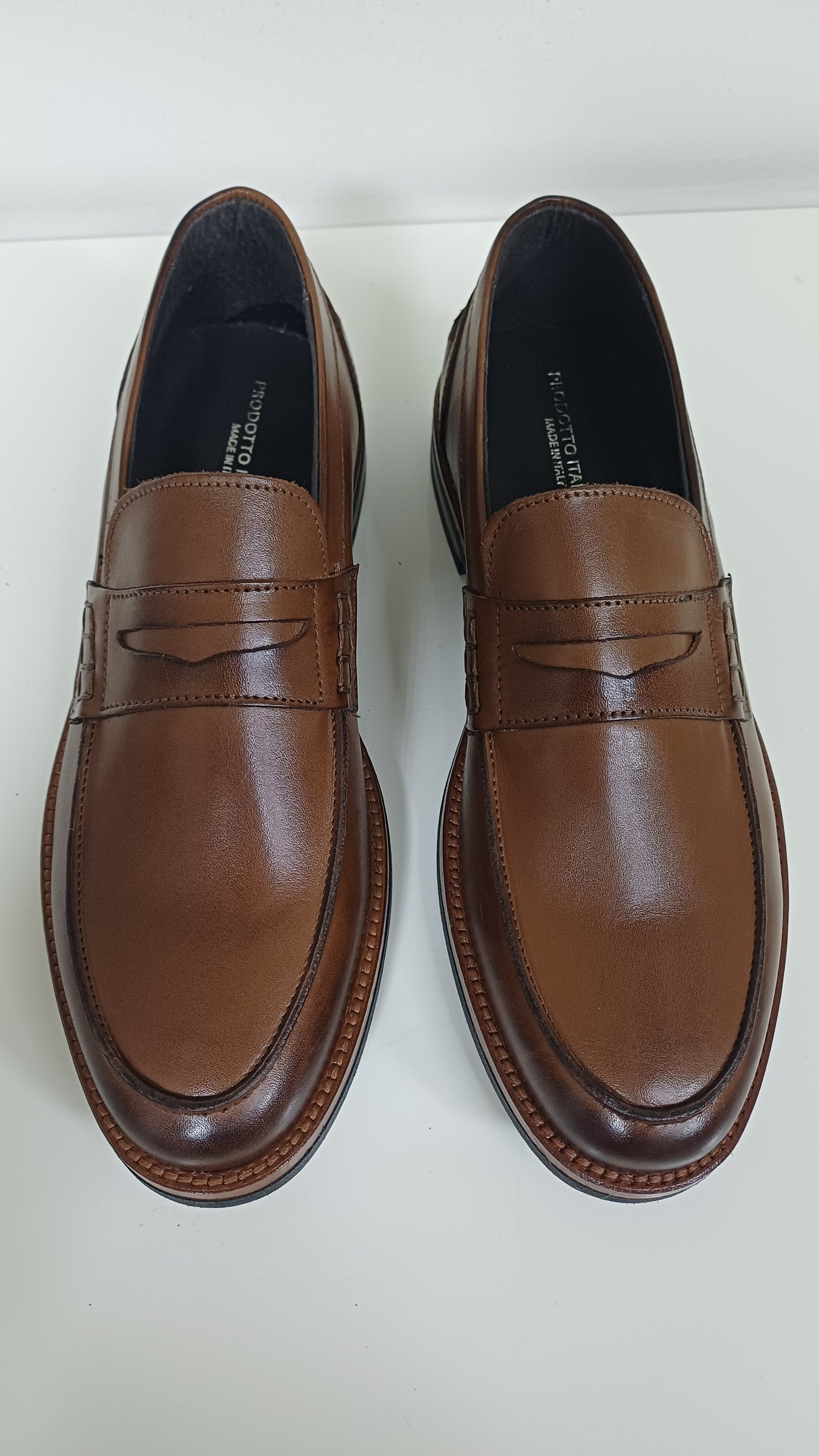 Mocassino Penny — Pelle Marrone Suola Gomma