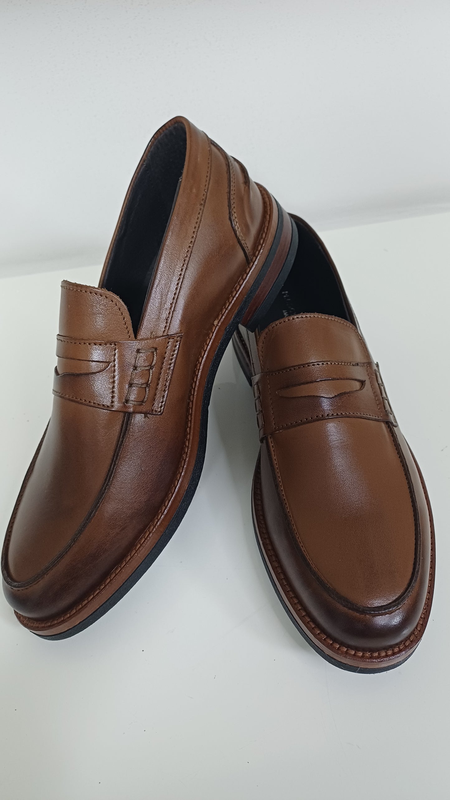 Mocassino Penny — Pelle Marrone Suola Gomma
