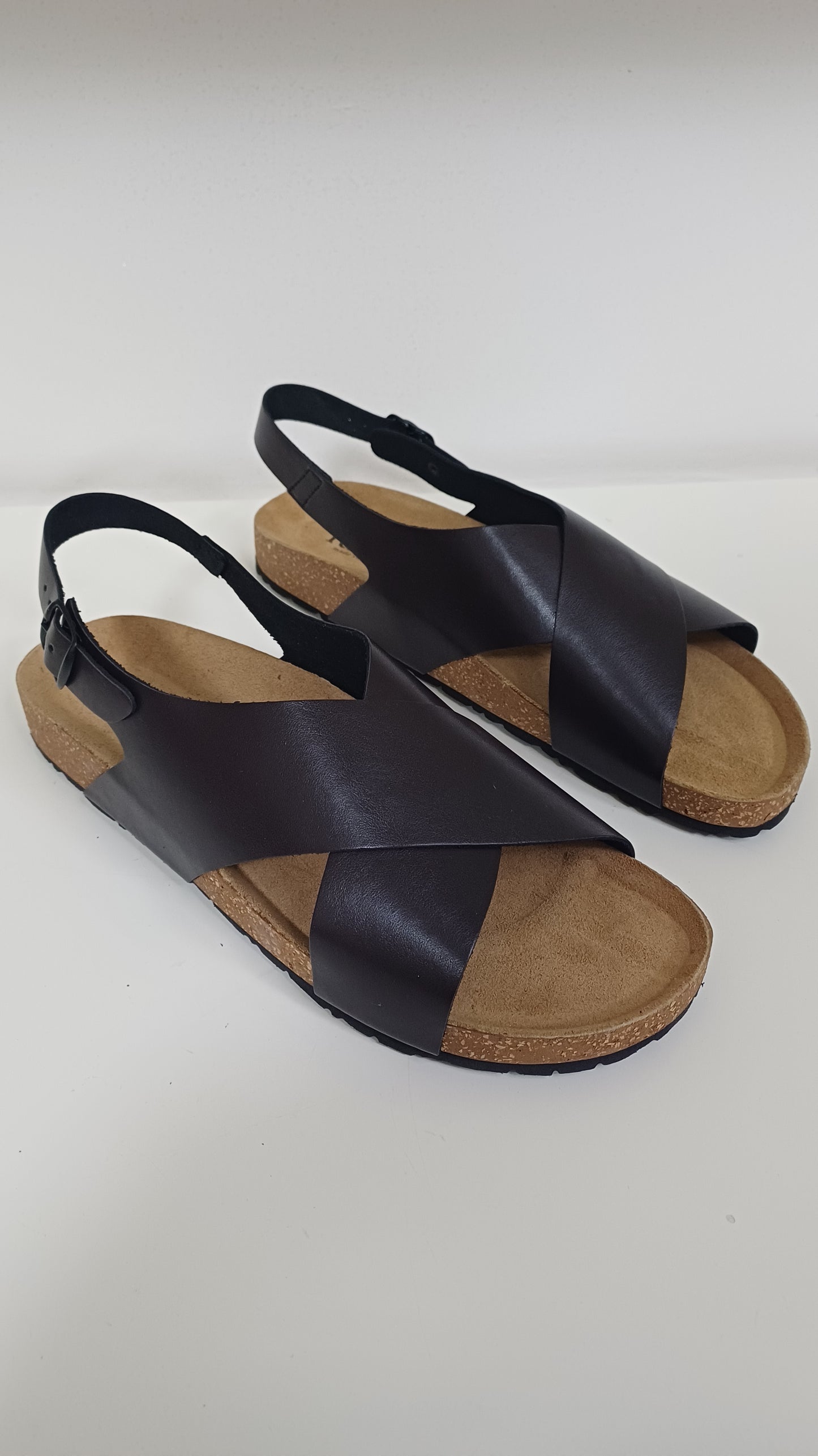 Sandalo Uomo Comodo in Vera Pelle Marrone