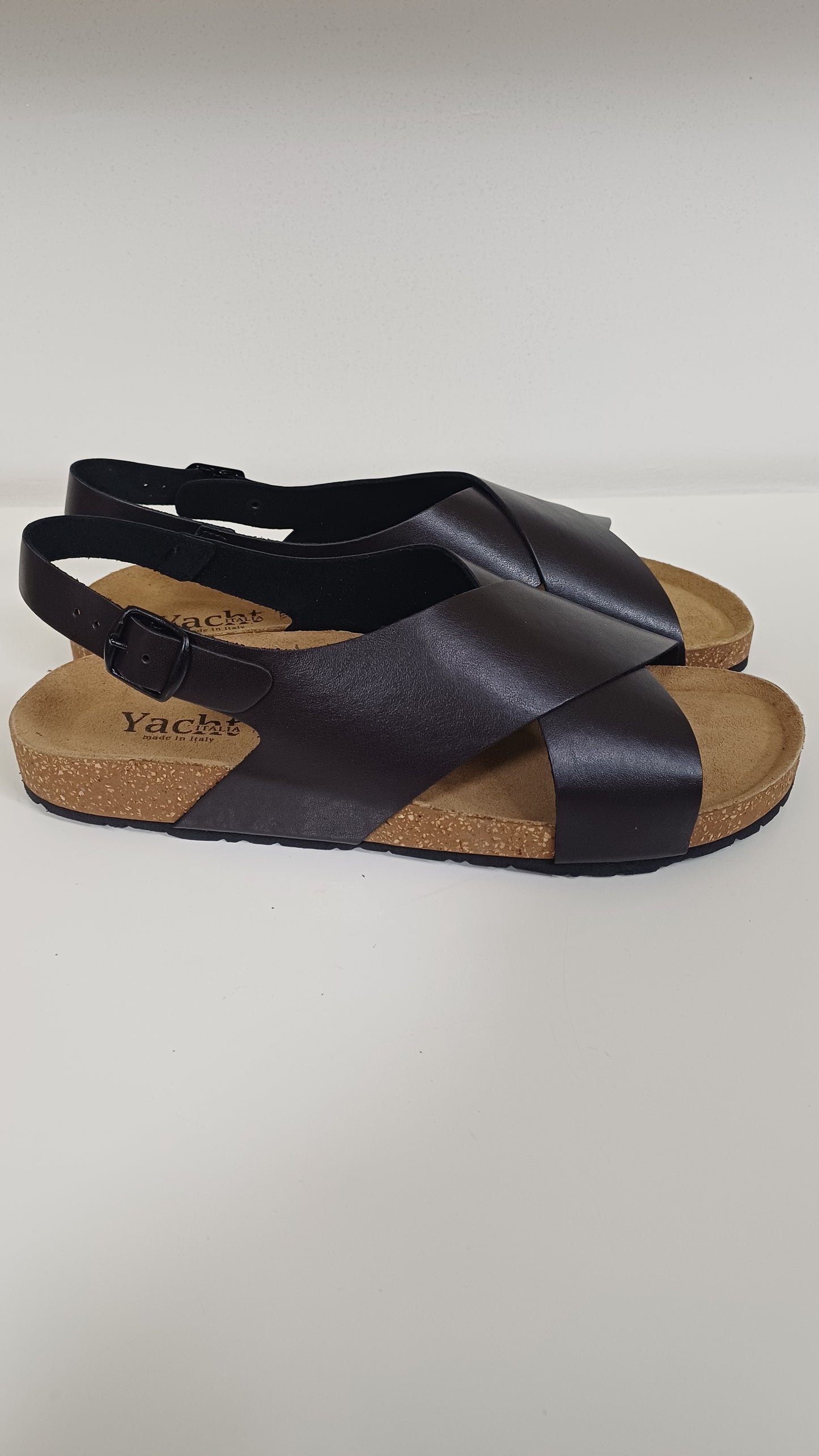 Sandalo Uomo Comodo in Vera Pelle Marrone