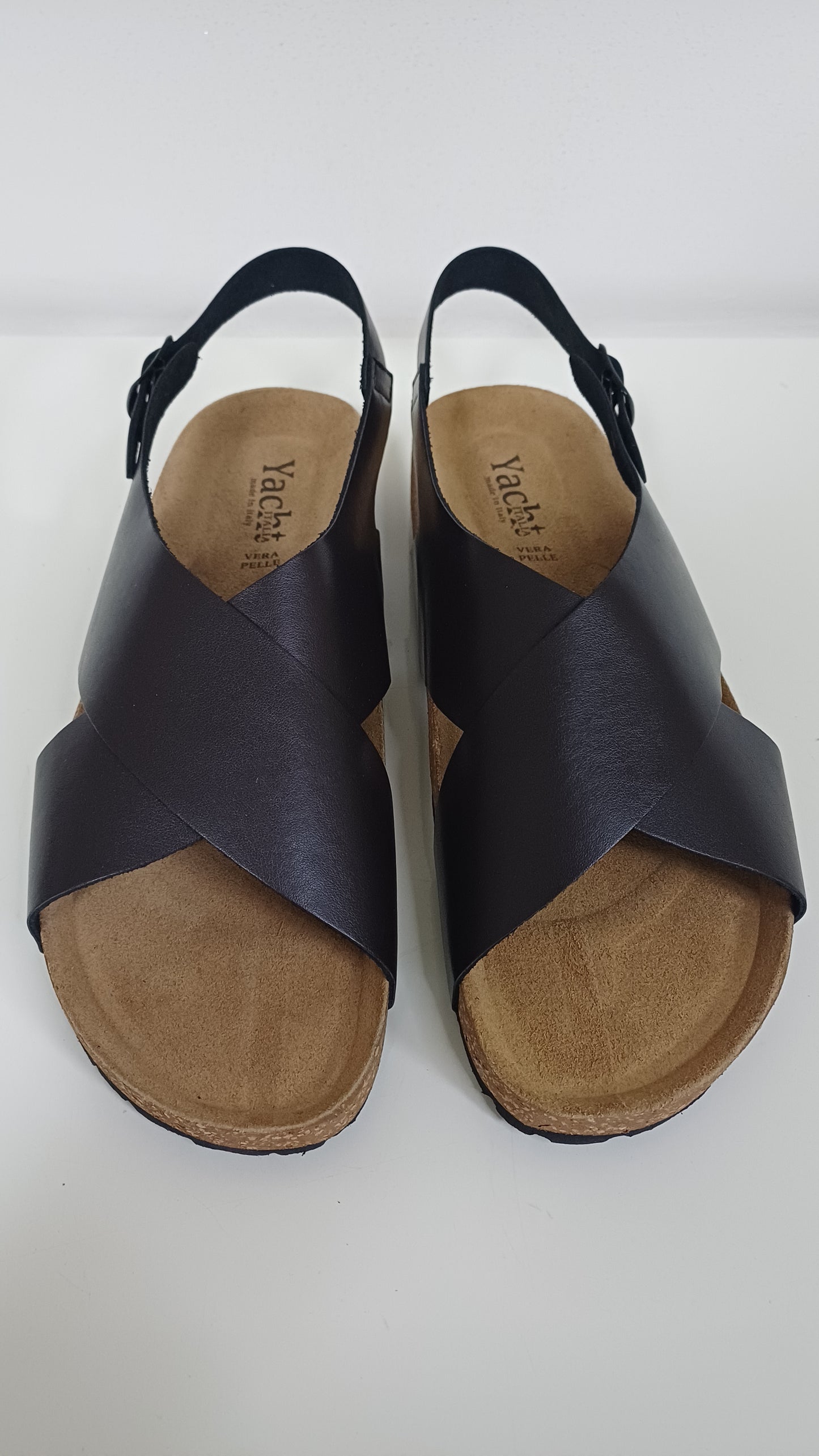Sandalo Uomo Comodo in Vera Pelle Marrone
