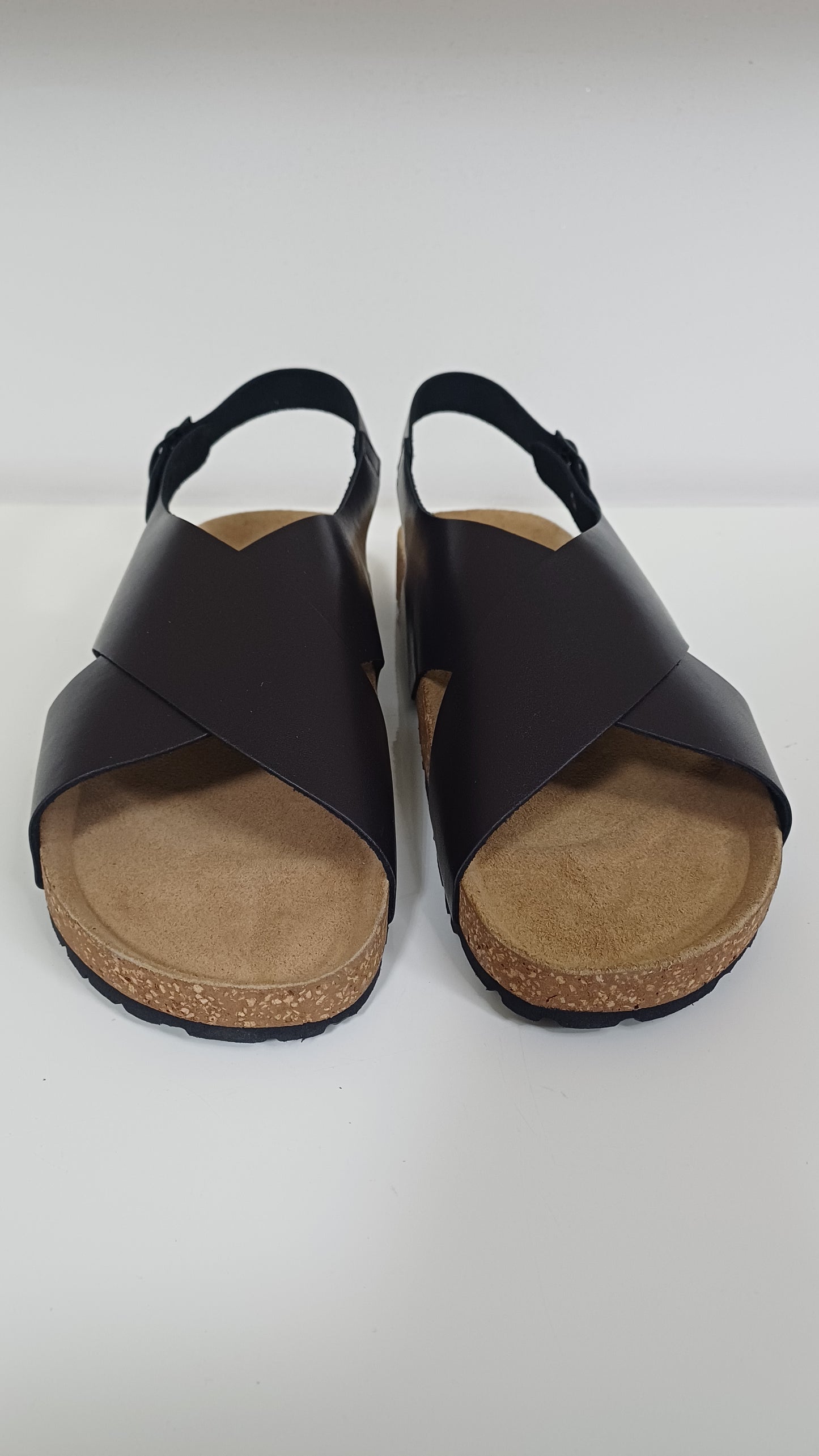 Sandalo Uomo Comodo in Vera Pelle Marrone