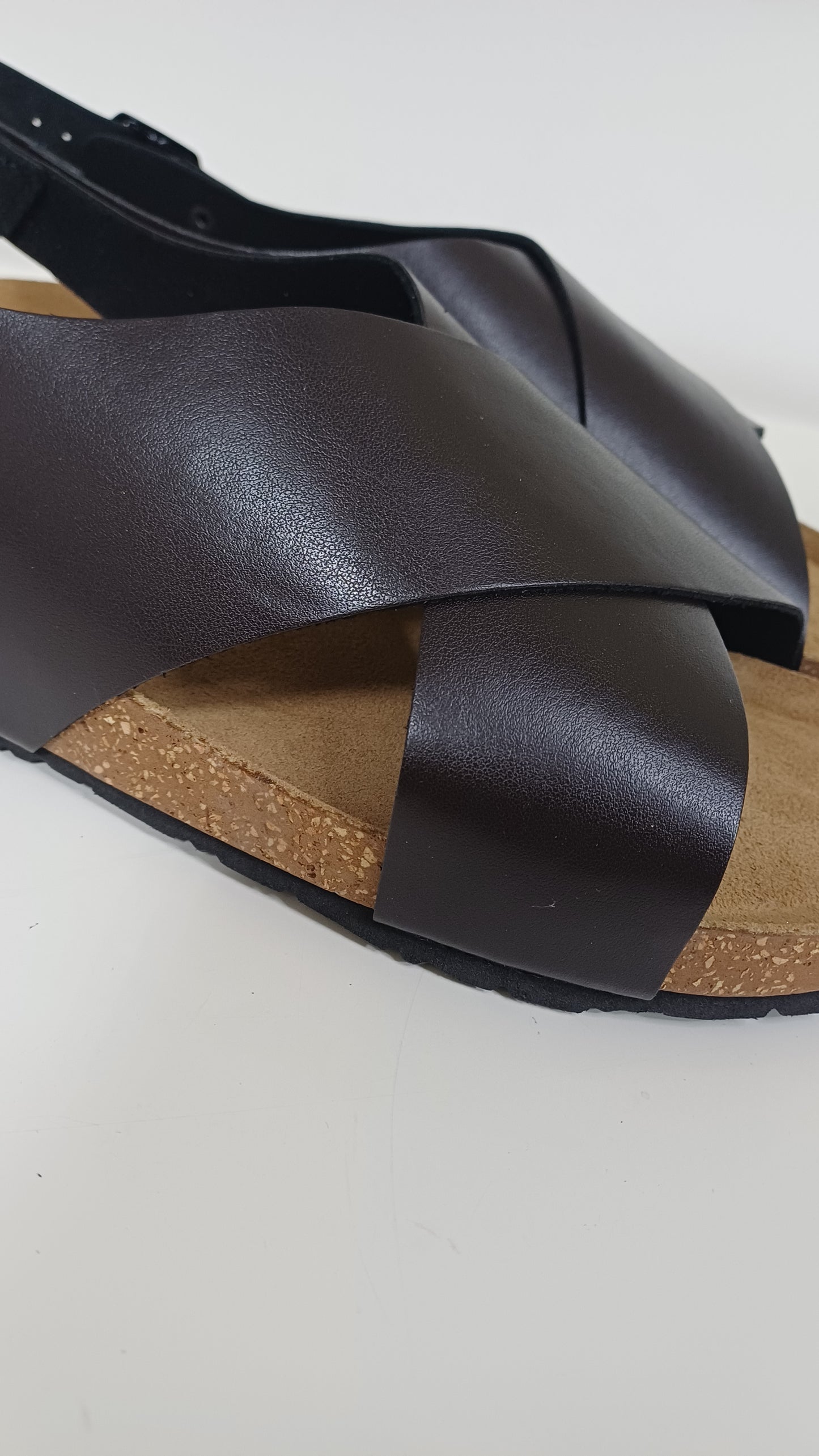 Sandalo Uomo Comodo in Vera Pelle Marrone