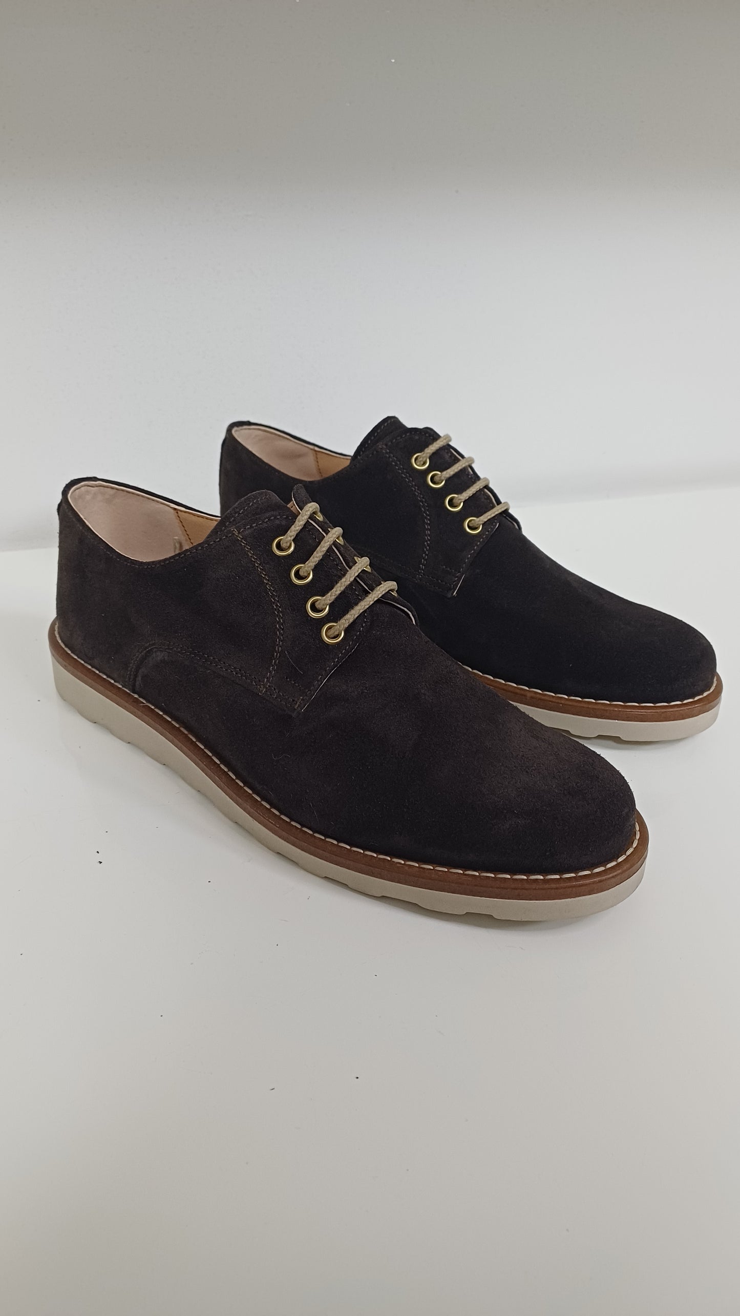 Derby Uomo Casual Scamosciato Marrone