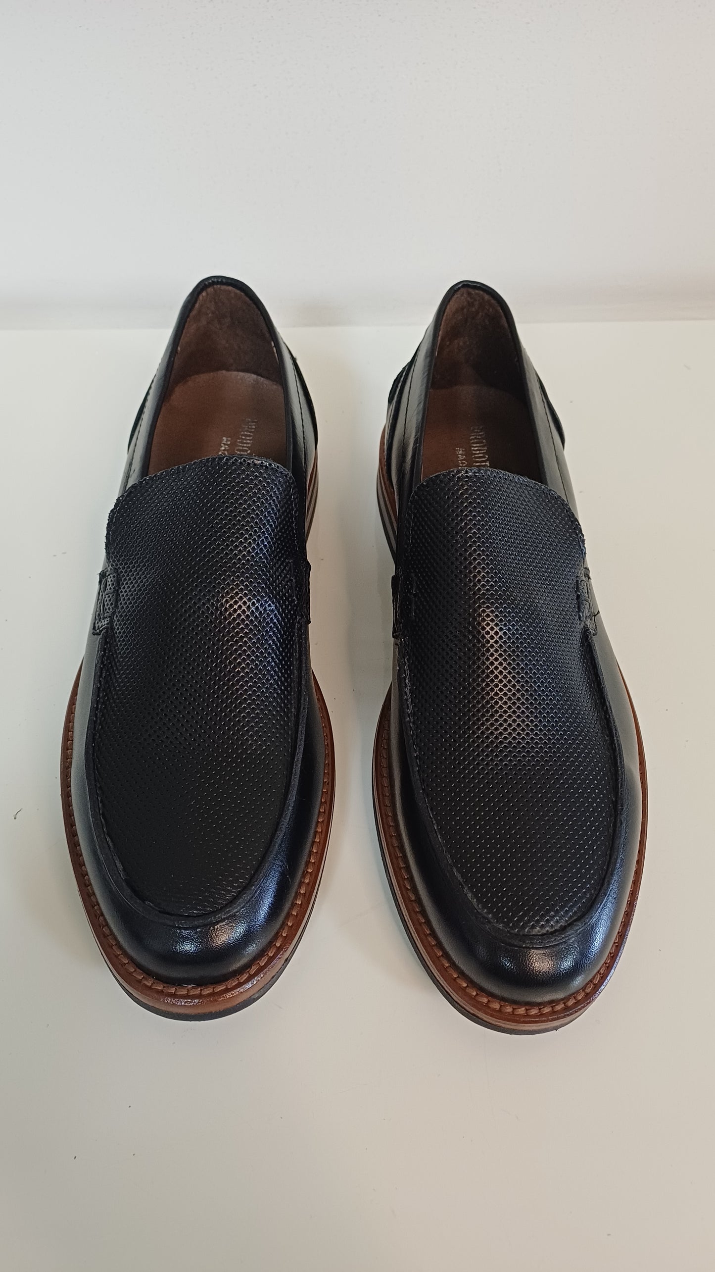 Mocassino Penny Uomo Vera Pelle Vitello Nero