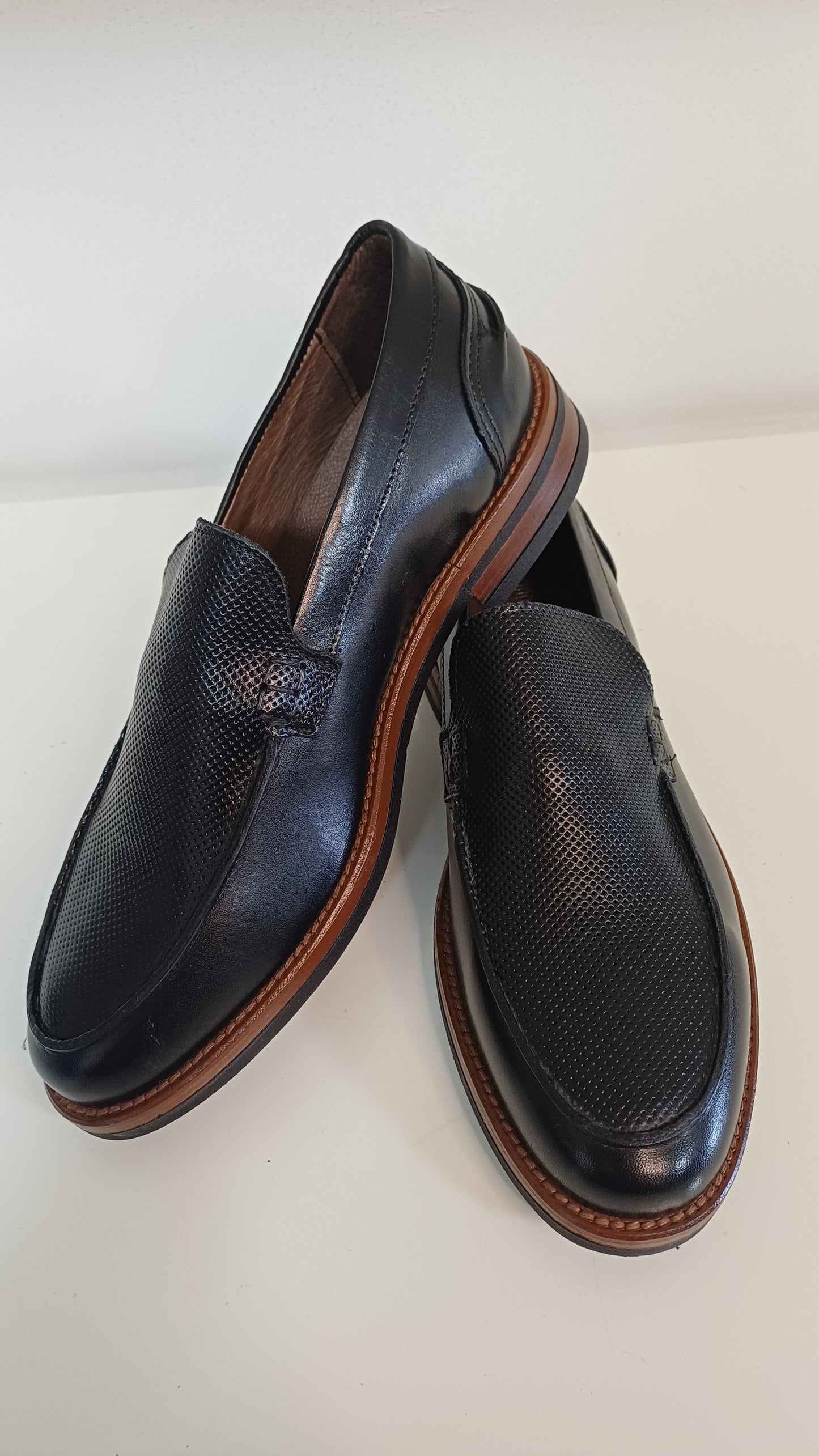 Mocassino Penny Uomo Vera Pelle Vitello Nero