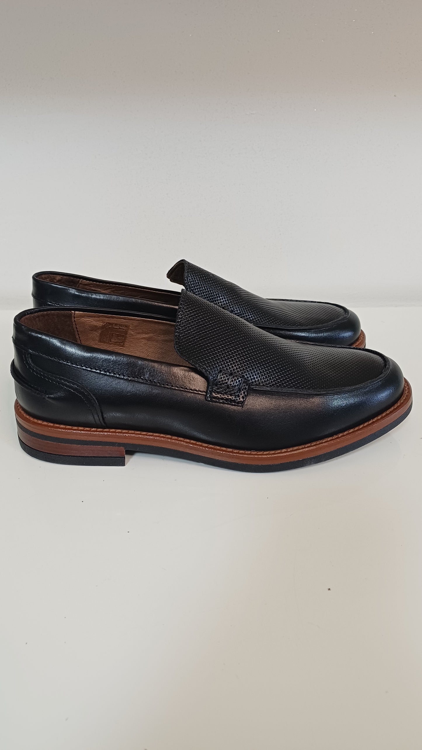 Mocassino Penny Uomo Vera Pelle Vitello Nero