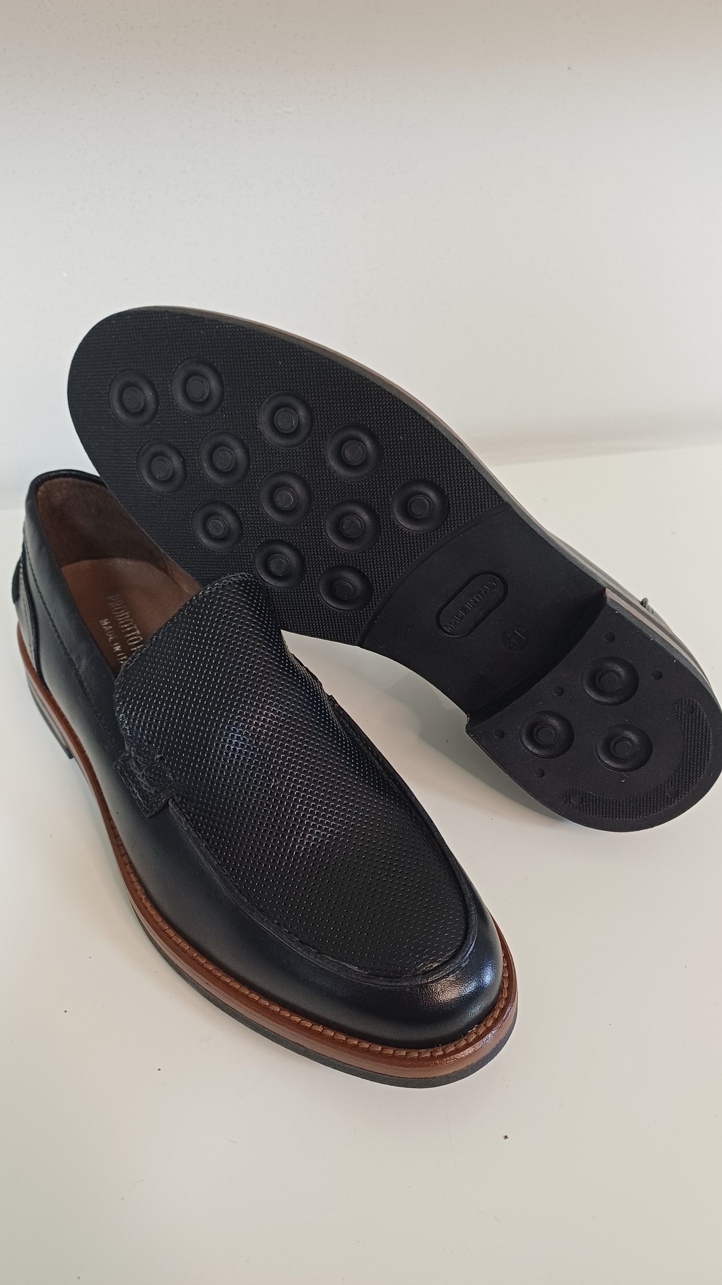 Mocassino Penny Uomo Vera Pelle Vitello Nero