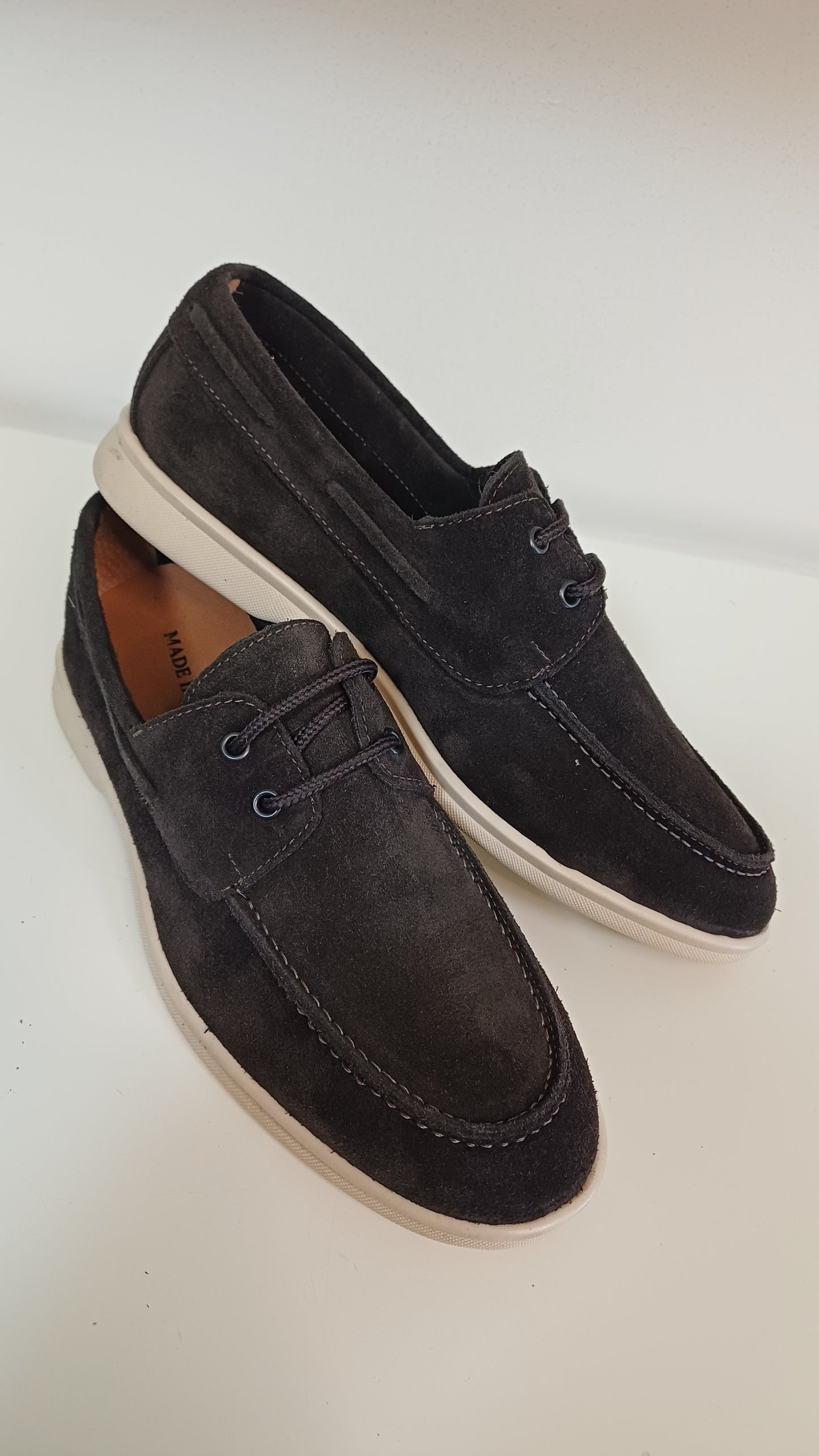 Mocassino Uomo Scamosciato Marrone con Lacci