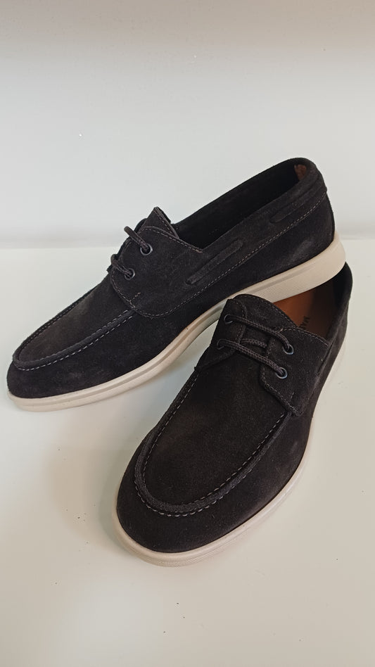 Mocassino Uomo Scamosciato Marrone con Lacci