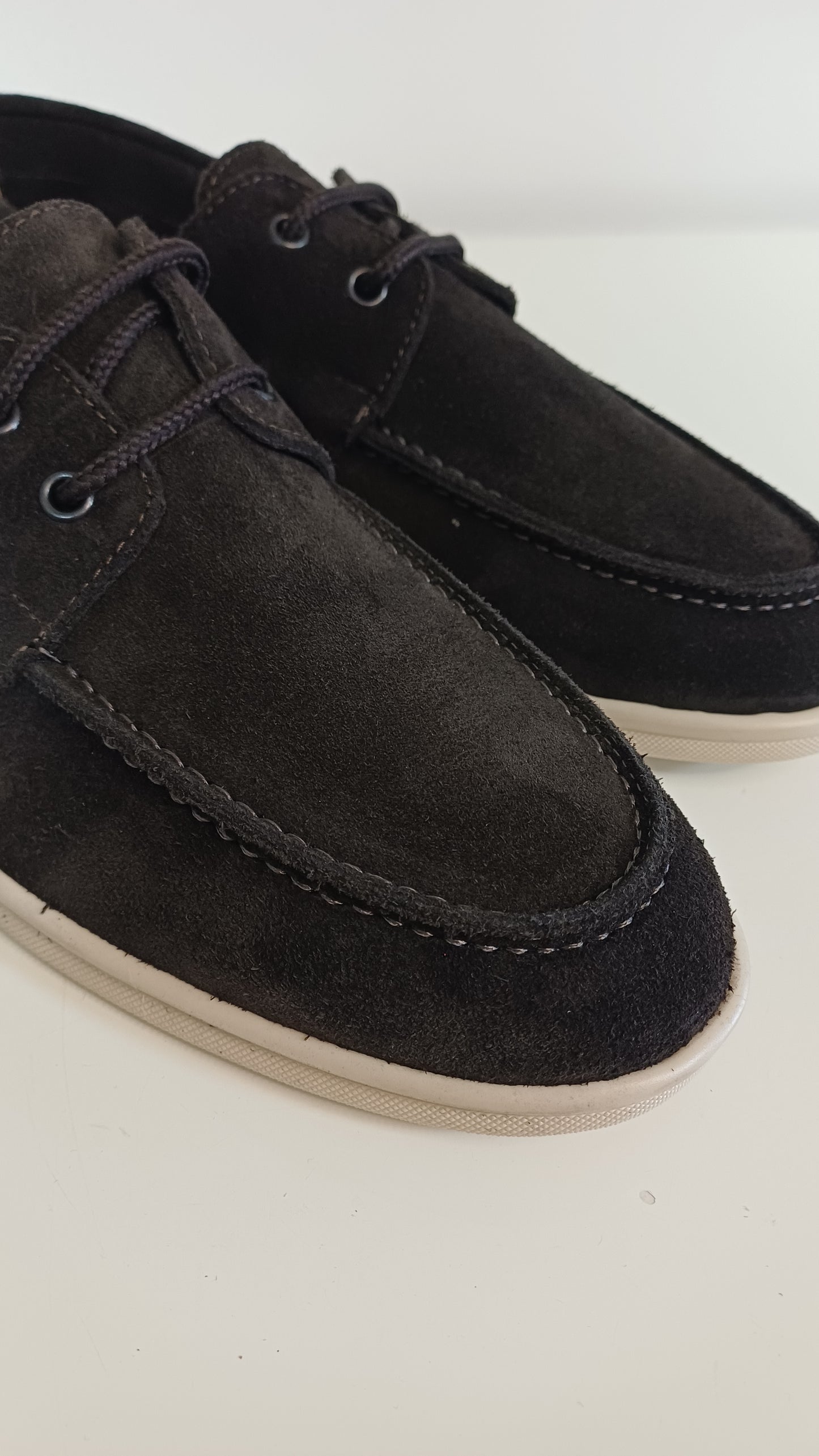 Mocassino Uomo Scamosciato Marrone con Lacci