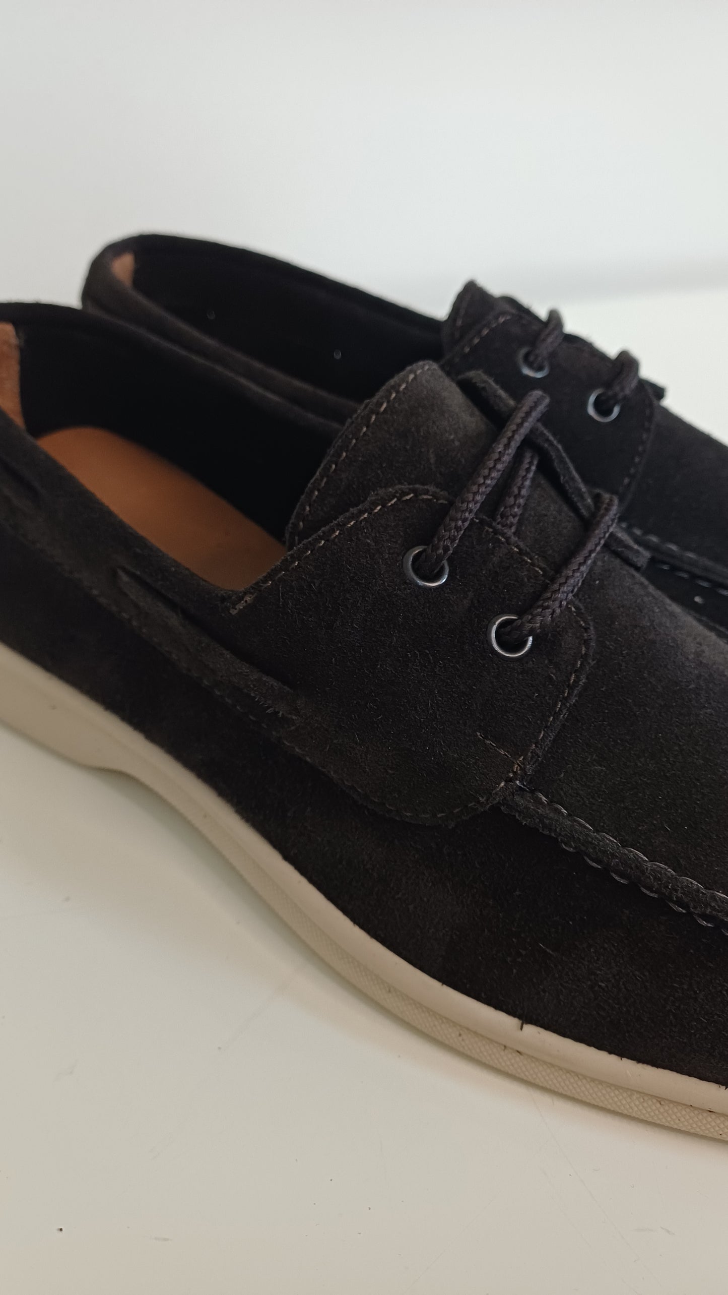 Mocassino Uomo Scamosciato Marrone con Lacci