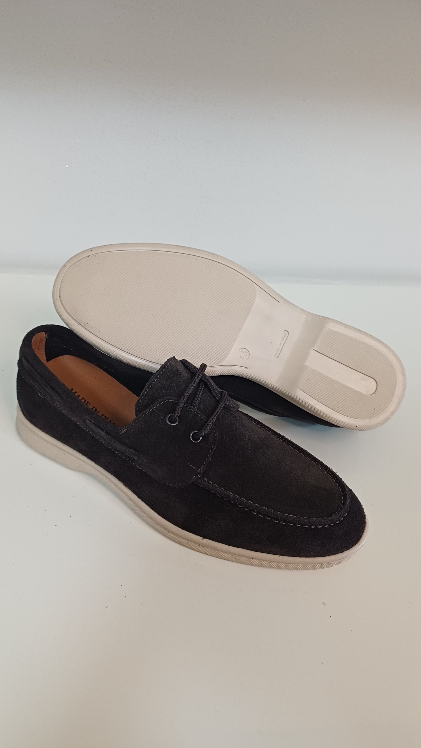 Mocassino Uomo Scamosciato Marrone con Lacci