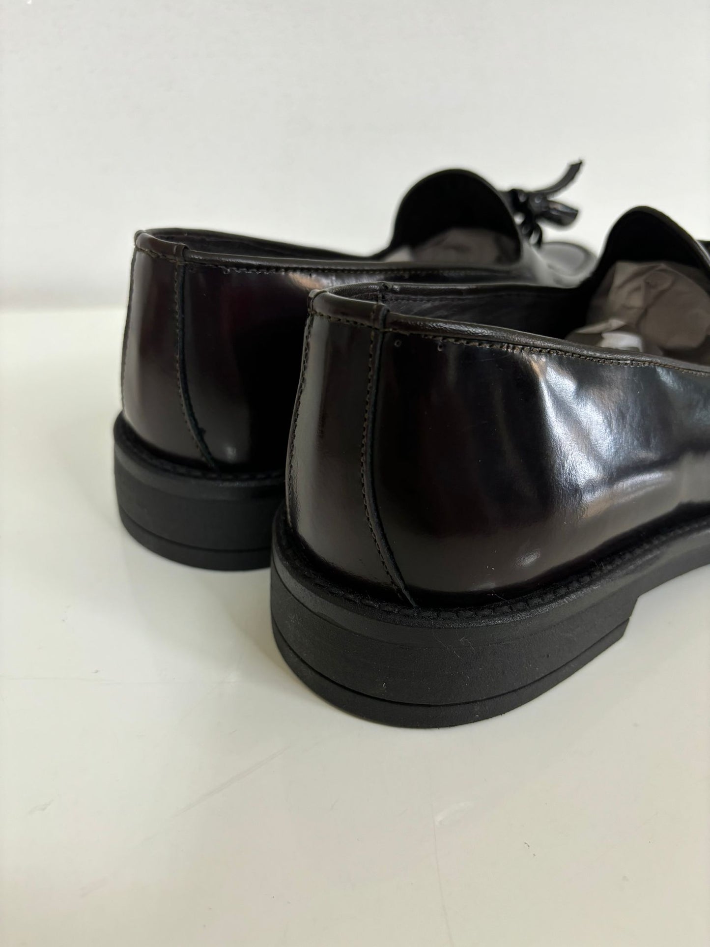 Mocassino Tassel in Vera Pelle Abrasivata Bordeaux