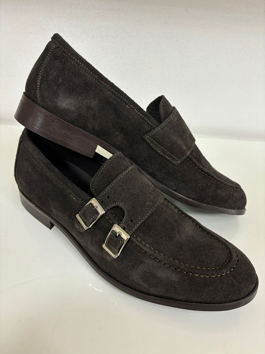 Mocassino Tassel Doppia Fibia Scamosciato