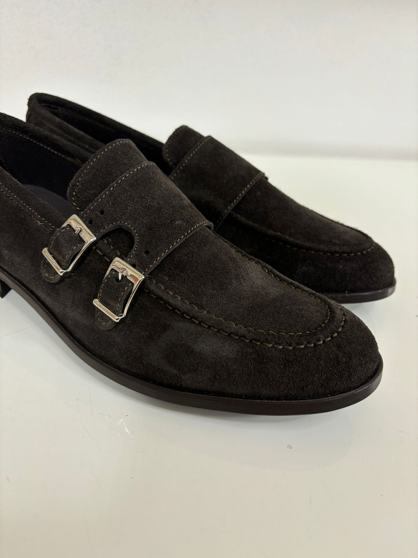 Mocassino Tassel Doppia Fibia Scamosciato