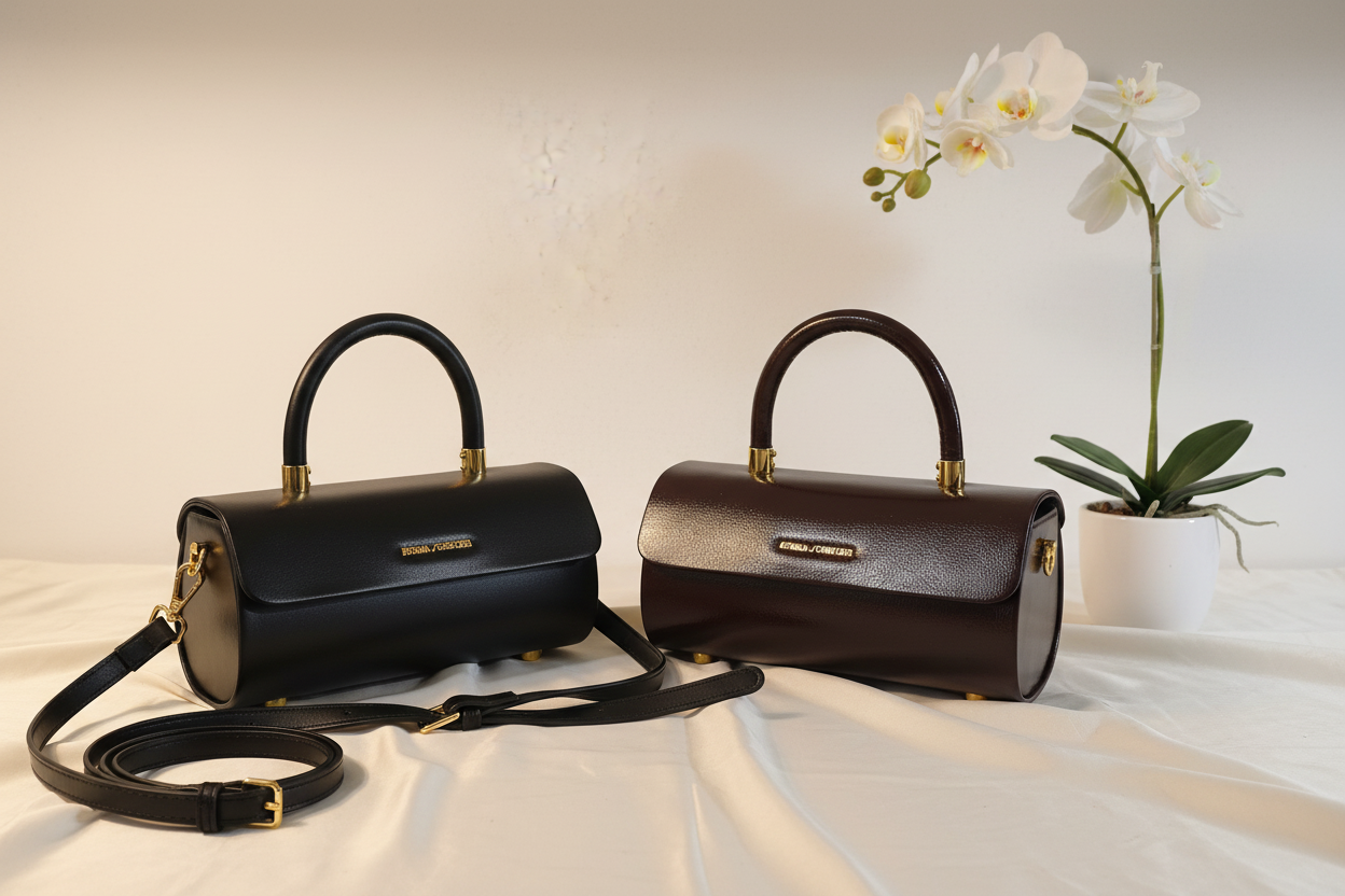 Bauletto Regina Schrecker – Marrone e Nero affiancati