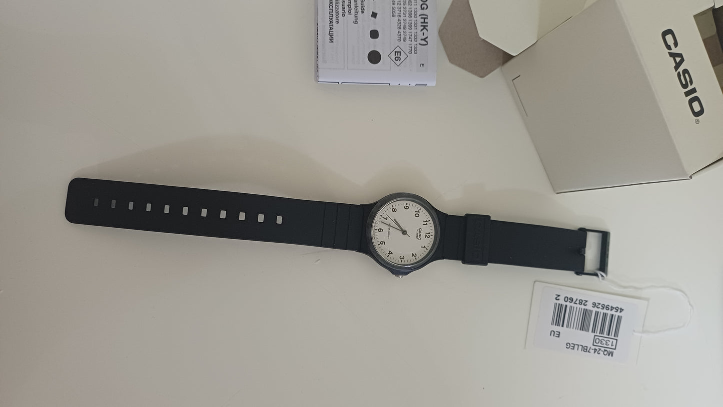 Casio MQ-24-7BLLEG — Orologio Unisex Analogico Quarzo Cinturino Resina Nero