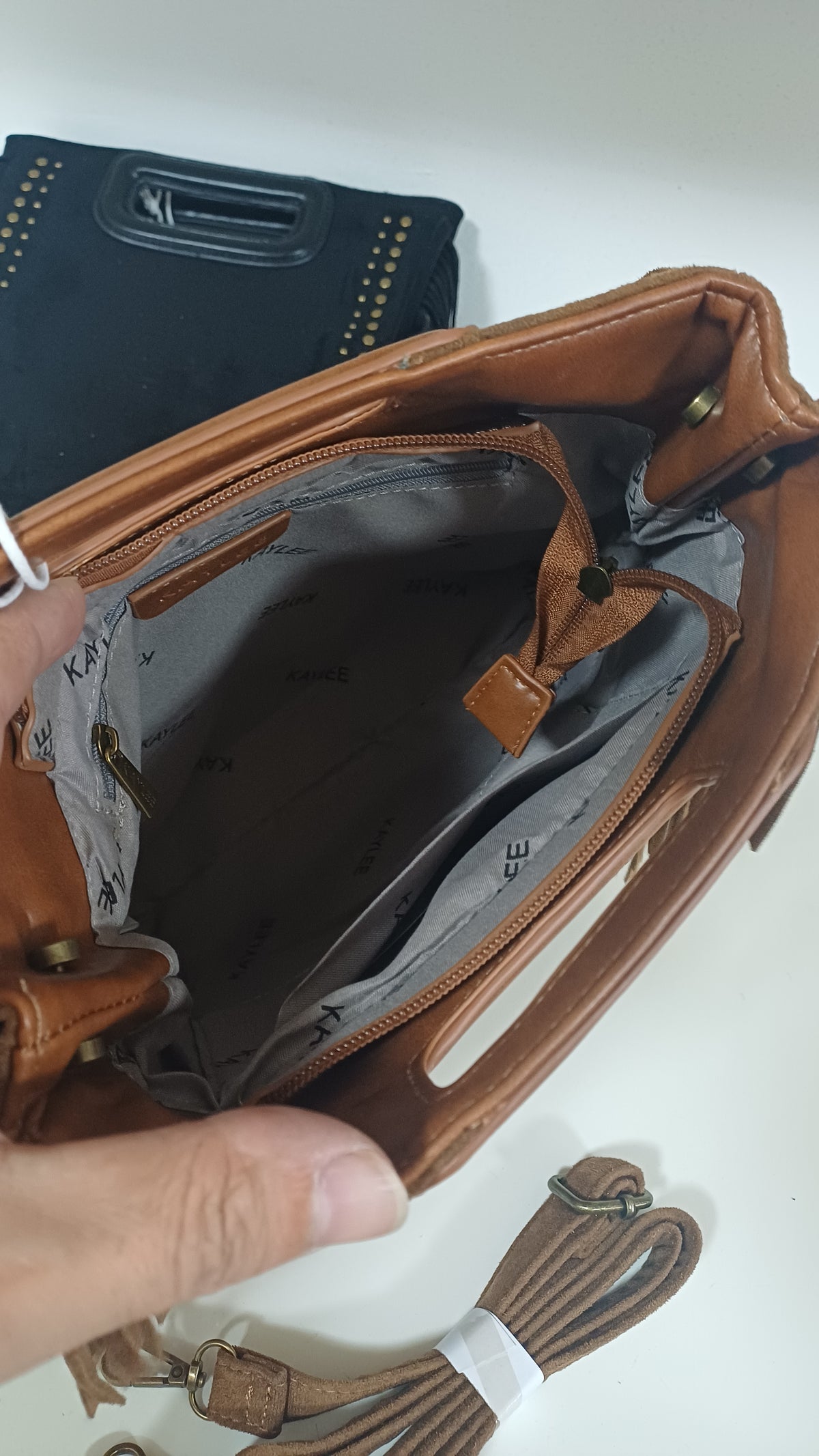 Borsa KAYLEE in tessuto scamosciato